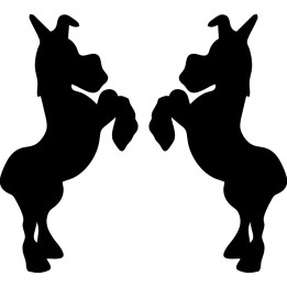 Donkey Rearing Silhouette Stickers – Farm Decals (2-Pack)