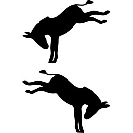 Donkey Kicking Silhouette Stickers – Farm Decals (2-Pack)