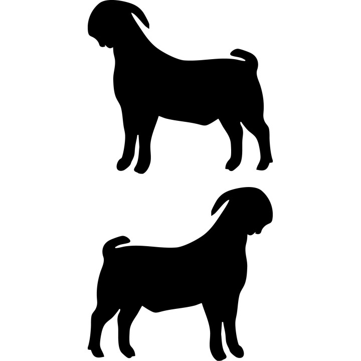 Boer Goat Stickers – Farm Animal Silhouette Decals (2-Pack)