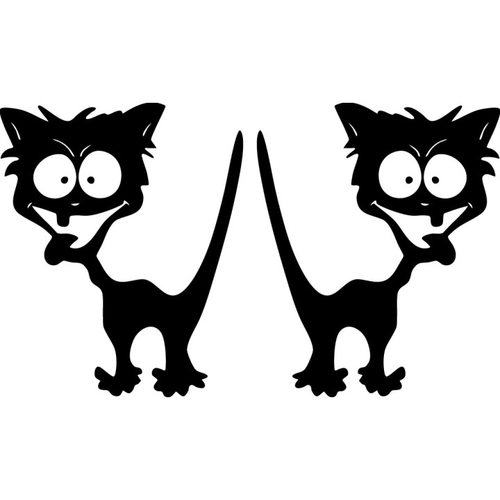 Crazy Black Cat Sticker Vinyl Decal - DecalsHouse