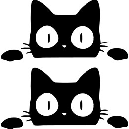 Black Cat V3 Sticker Vinyl Decal - DecalsHouse