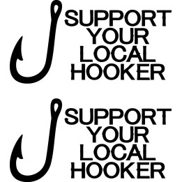 Support Local Hooker Fishing Vinyl Decal Sticker - DecalsHouse