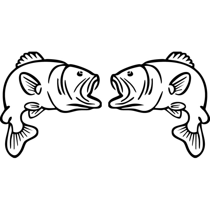 Bass Fish Stickers – Largemouth Bass Fishing Decals (2-Pack)