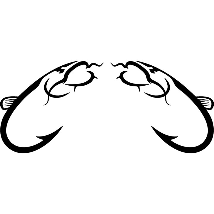 Catfish Hook Fishing Vinyl Decal Sticker - DecalsHouse