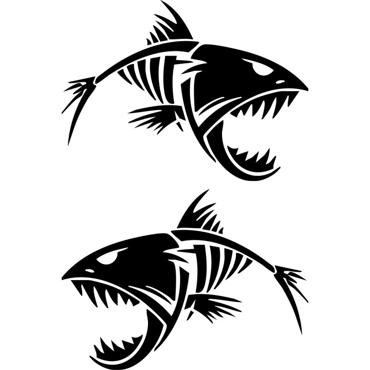 Angry Fish Fishing Vinyl Decal Sticker - DecalsHouse