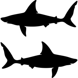Shark Silhouette Stickers – Ocean Decals (2-Pack)