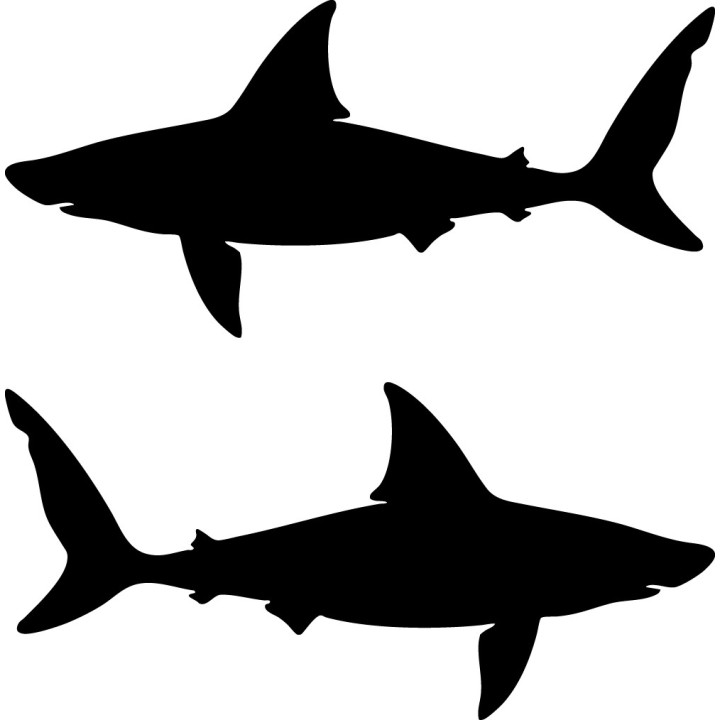 Shark Silhouette Stickers – Ocean Decals (2-Pack)