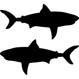Shark Silhouette Stickers – Great White Ocean Decals (2-Pack)