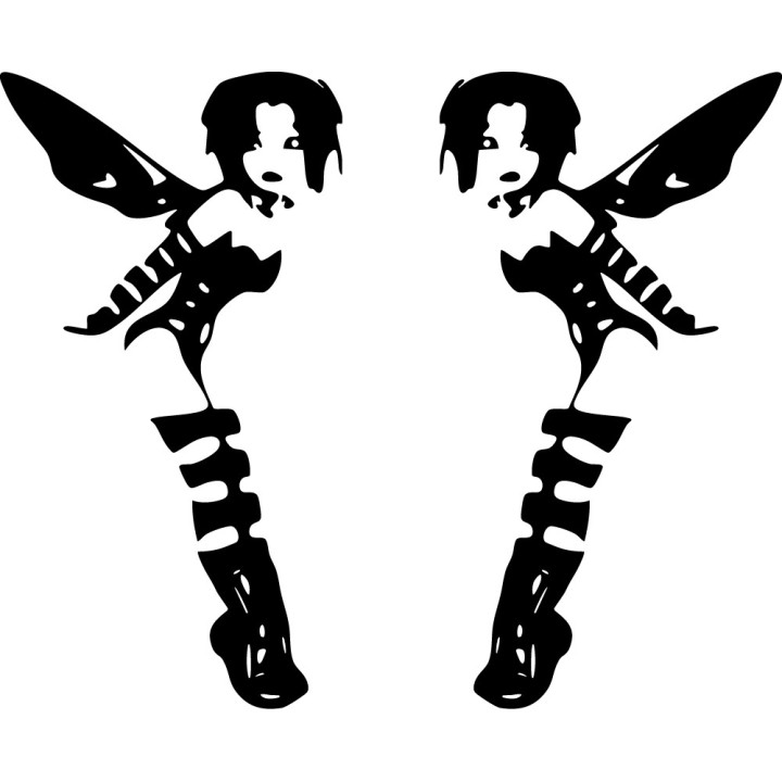 Goth Fairy Stickers – Dark Fantasy Fairy Decals (2-Pack)