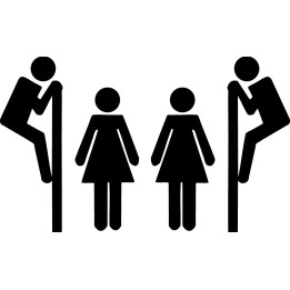 Toilet Door Sign Stickers – Funny Bathroom Decals (2-Pack)