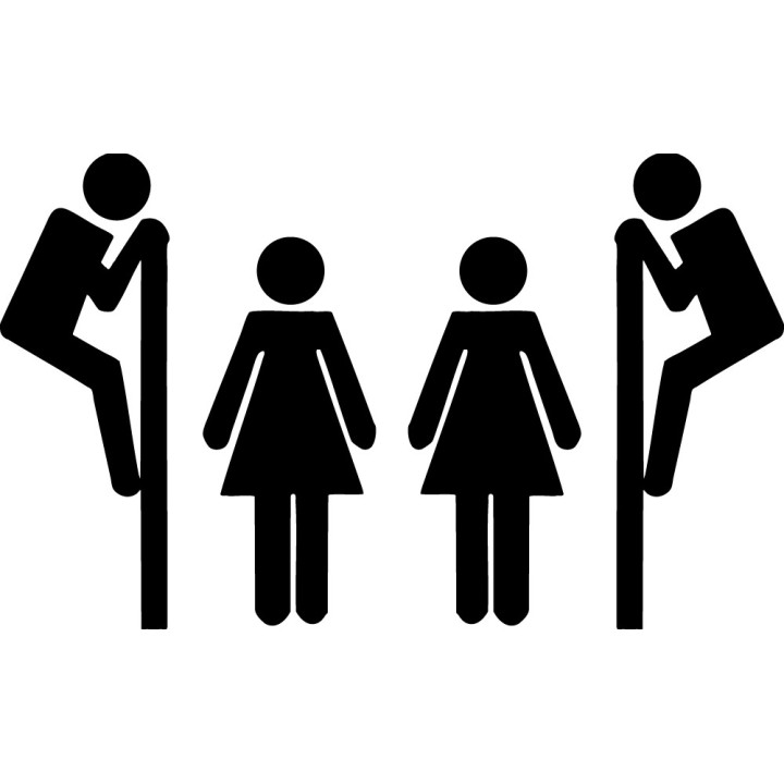 Toilet Door Sign Stickers – Funny Bathroom Decals (2-Pack)