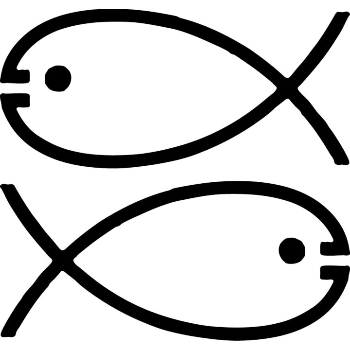 Ichthys Christian Fish Stickers – Jesus Fish Decals (2-Pack)