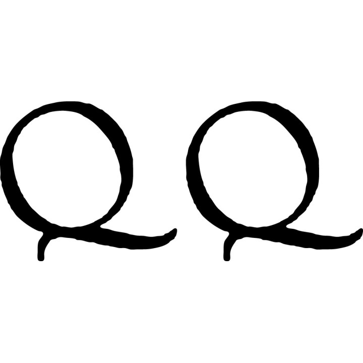 Letter Q Stickers – Script Initial Monogram Decals (2-Pack)