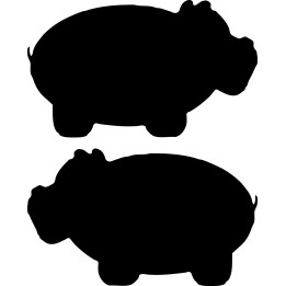 Hippo Stickers – Hippopotamus Silhouette Decals (2-Pack)
