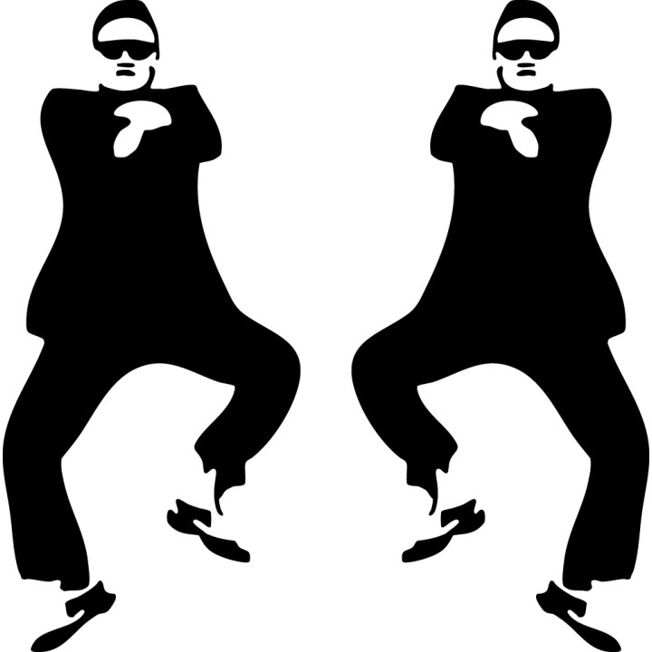 PSY Gangnam Style Stickers – Horse Dance Decals (2-Pack)