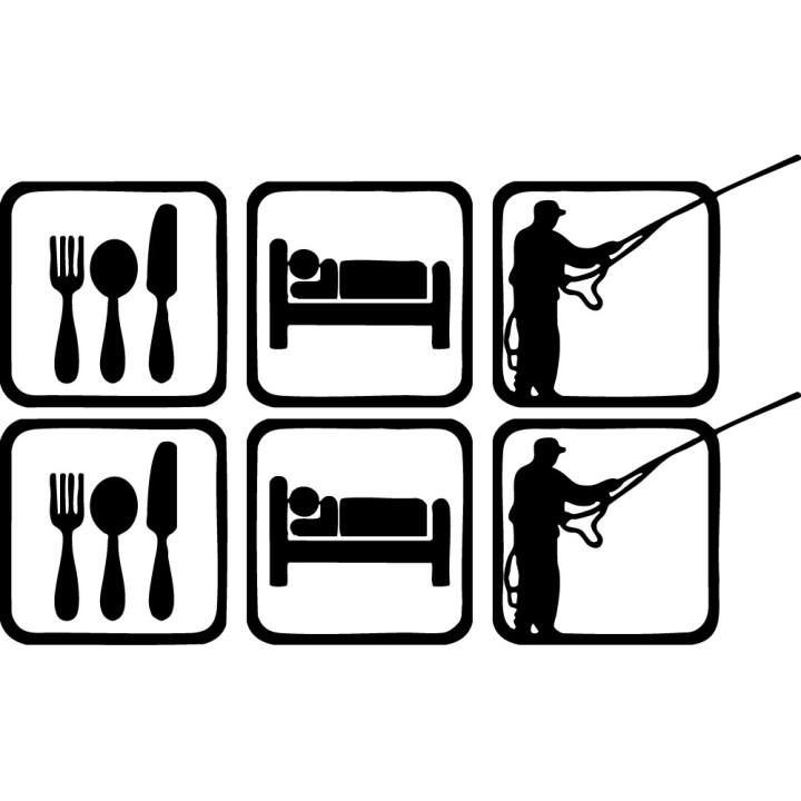 Buy Eat Sleep Fly Fishing Fish 3 Sticker Online