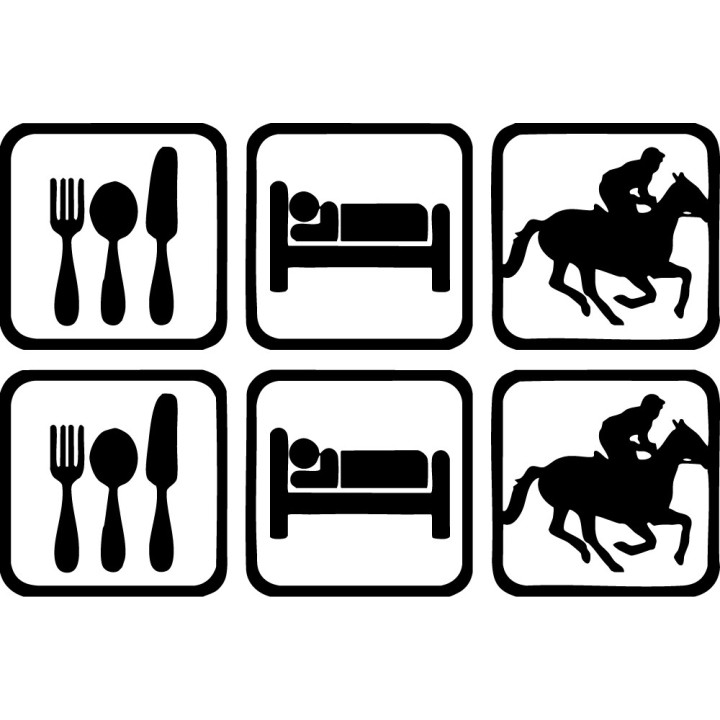 Buy Eat Sleep Horse Racing Sticker Online