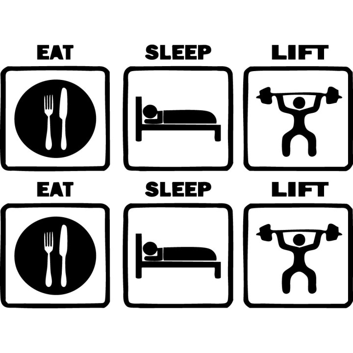 Eat Sleep Lift Stickers – Gym Weightlifting Decals (2-Pack)