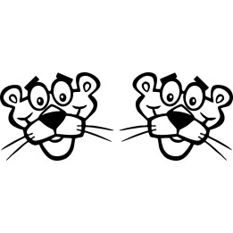 Pink Panther Face Stickers – Cartoon Decals (2-Pack)