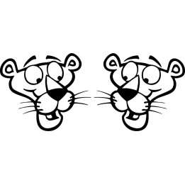 Pink Panther Face Stickers – Cartoon Decals (2-Pack)
