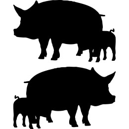 Pig & Piglet Stickers – Sow Silhouette Farm Decals (2-Pack)