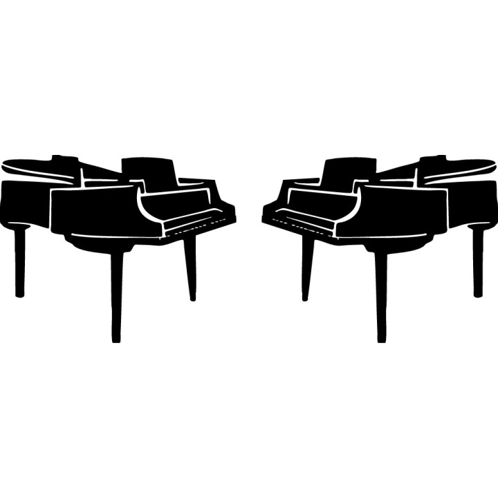 Grand Piano Stickers – Pianist Music Decals (2-Pack)