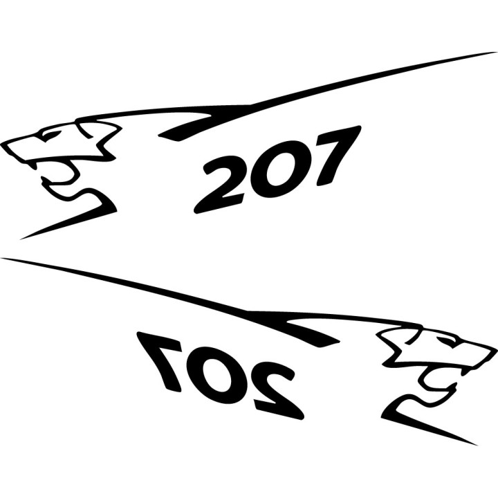 Buy Peugeot 207 Lion Gauche Vinyl Decal Sticker Online
