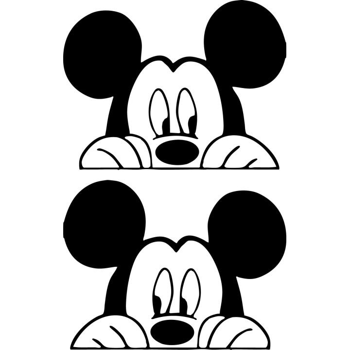 Peeping Mickey Mouse Stickers – Disney Decals (2-Pack)