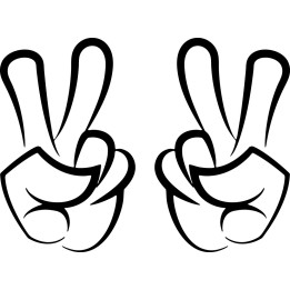 Peace Sign Hand Stickers – V Sign Hippie Decals (2-Pack)