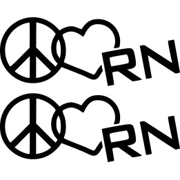 Peace Love RN Stickers – Nurse Gift Decals (2-Pack)