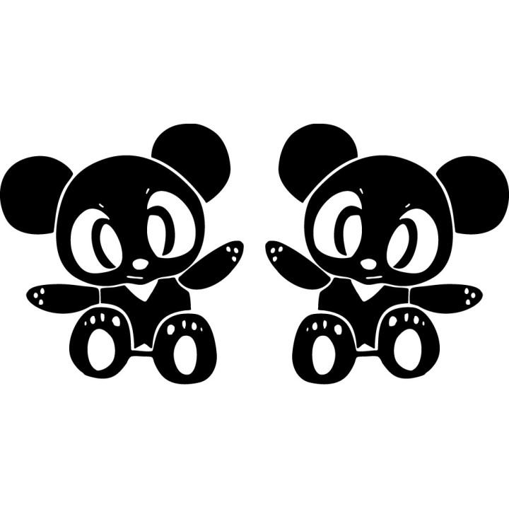 Kawaii Panda Bear Stickers – JDM Anime Decals (2-Pack)