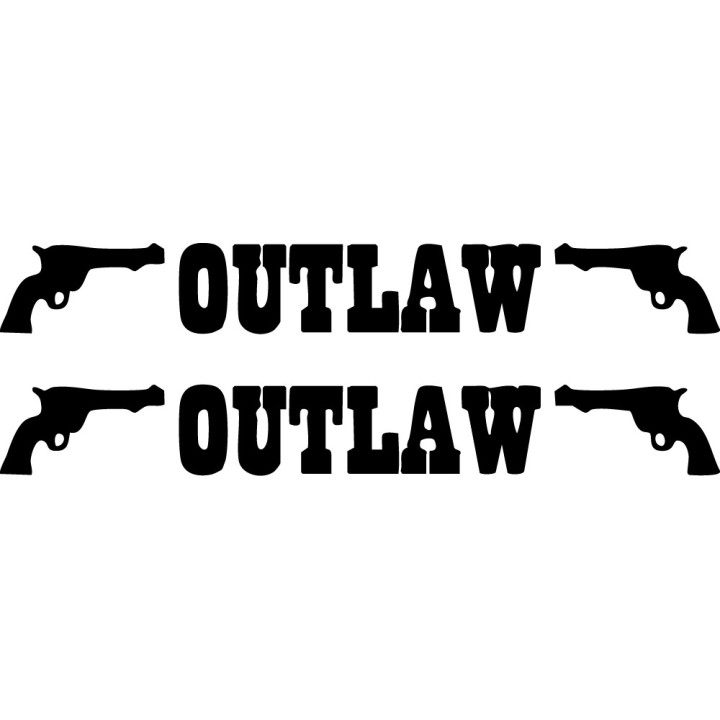 Outlaw Stickers – Wild West Pistol Gun Decals (2-Pack)