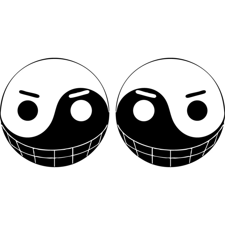 One Piece Yin Yang Jolly Roger Stickers – Luffy (2-Pack)
