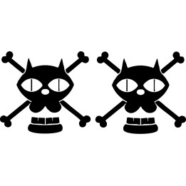 One Piece Black Cat Pirates Jolly Roger Stickers (2-Pack)