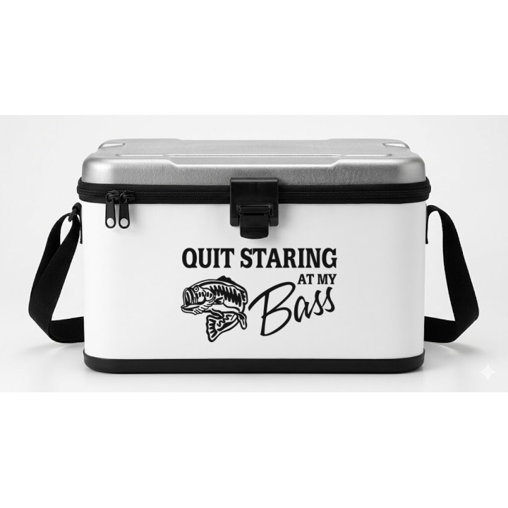 Quit Starring At My Bass Fishing Vinyl Decal Sticker - DecalsHouse