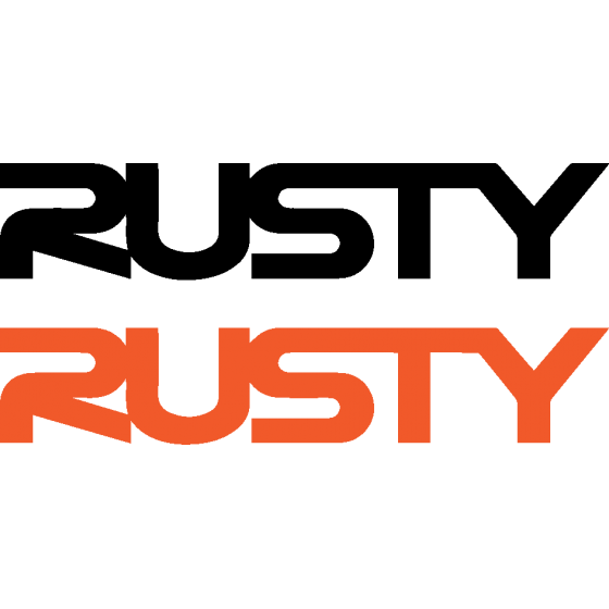 2x Rusty Logo Vinyl Decals...