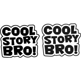 Cool Story Bro Stickers – Funny Meme Decals (2-Pack)