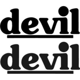 Devil Text Stickers – Dark Aesthetic Decals (2-Pack)