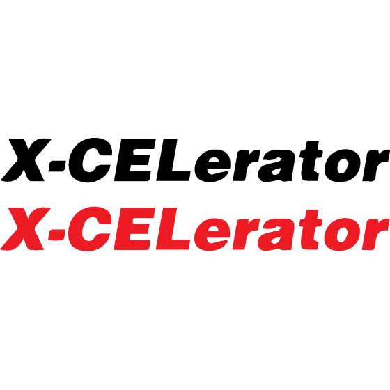 2x X Celerator Decals Stickers