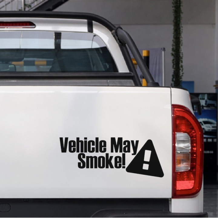 Vehicle May Smoke Stickers – Diesel Truck Decals (2-Pack)