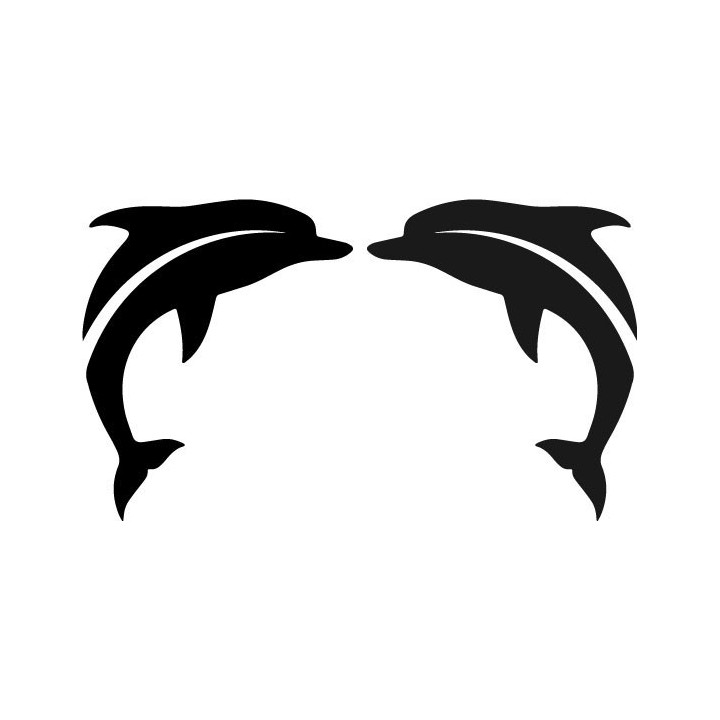 Jumping Dolphin Stickers – Sea Life Silhouette Decals (2-Pack)