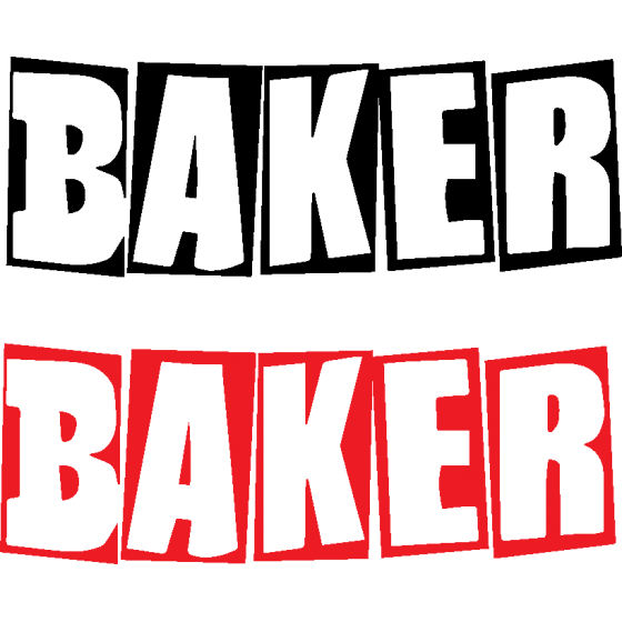 2x Baker Vinyl Decals Stickers