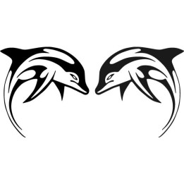 Tribal Dolphin Stickers – Jumping Dolphin Decals (2-Pack)