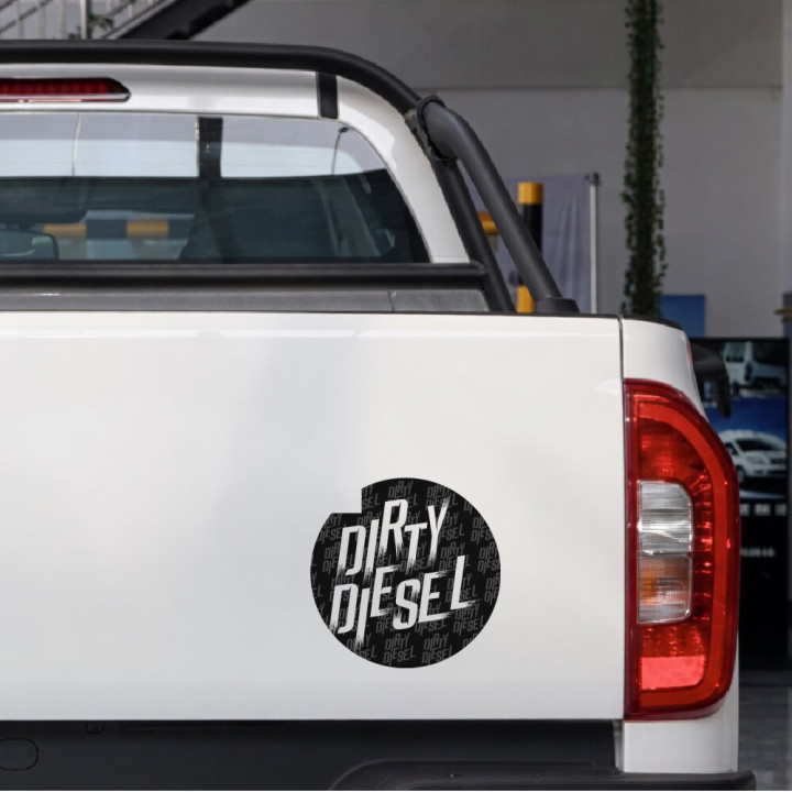 2x Dirty Diesel Round Stickers Decals - DecalsHouse
