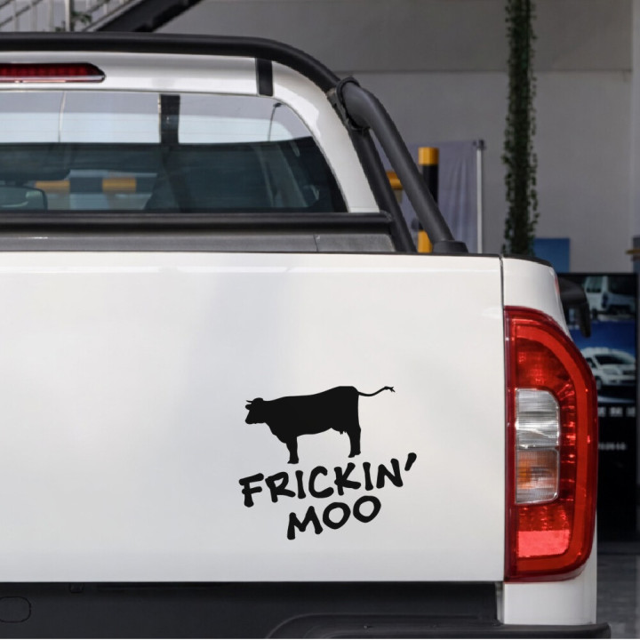 2x Frickin Moo Cow 4x4 4wd Off Road Funny Die Cut Stickers Decals - DecalsHouse