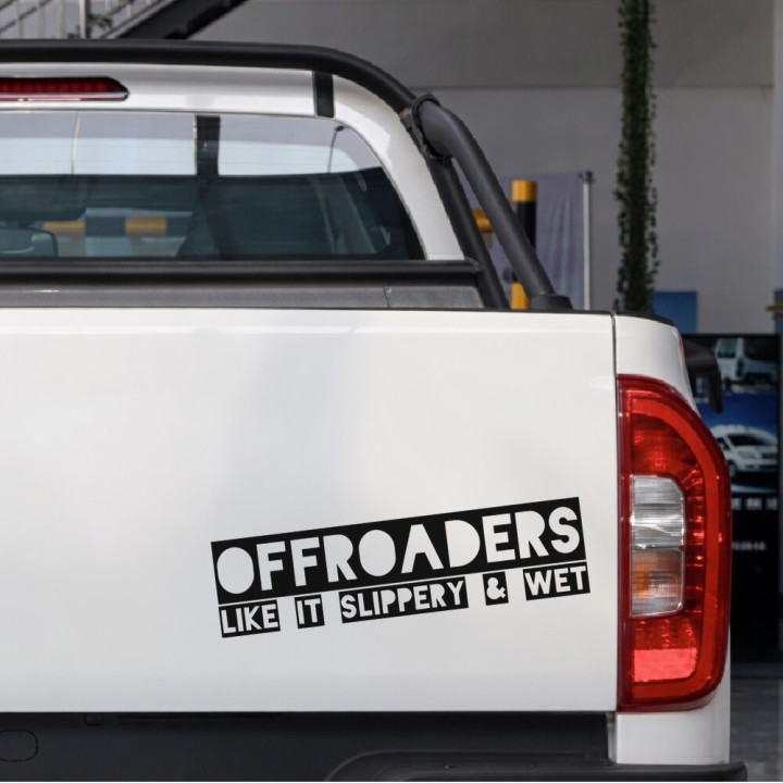 2x Offroaders Like It Slippery And Wet 4x4 4wd Off Road Funny Die Cut Stickers Decals - DecalsHouse