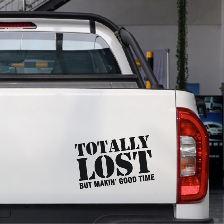 2x Totally Lost But Good Time Die Cut 4x4 Off Road 4wd Stickers Decals - DecalsHouse