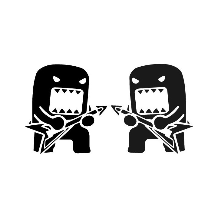 Domo Kun Guitar Stickers – JDM Anime Decals (2-Pack)