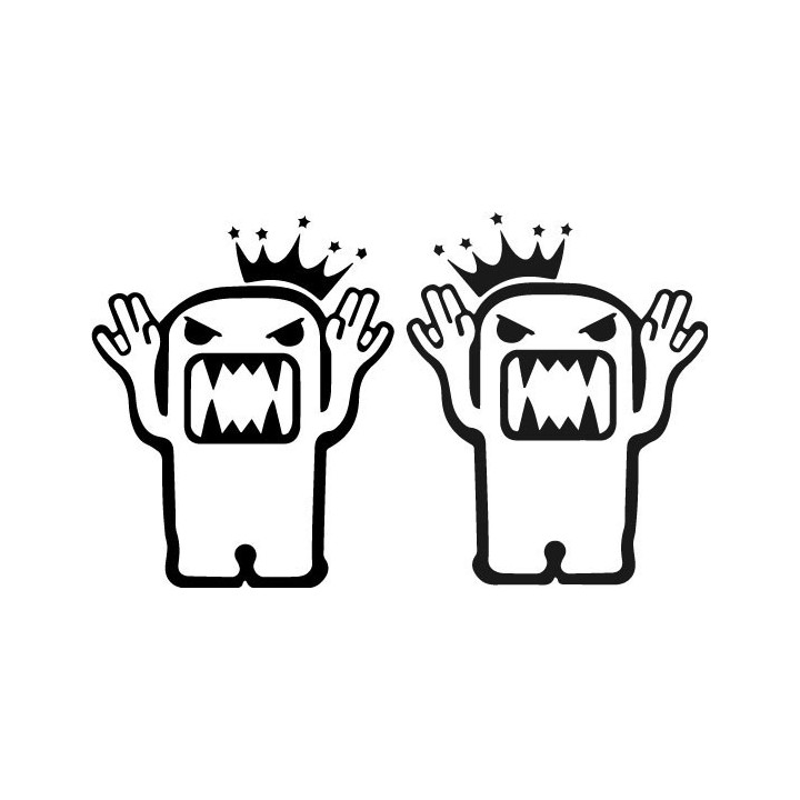 Domo King Monster Stickers – Evil JDM Crown Decals (2-Pack)