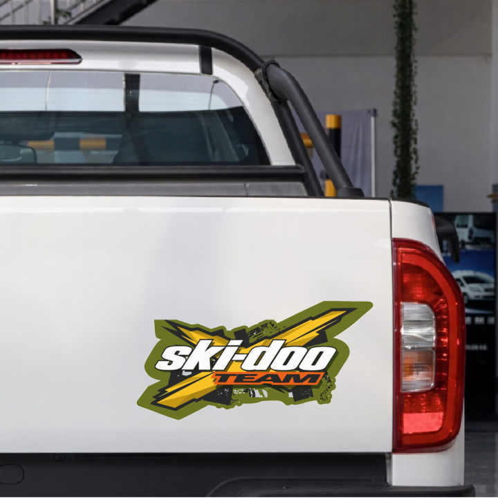 Can Am Ski Doo Yellow And Green Stickers Decals 2x - DecalsHouse